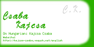 csaba kajcsa business card